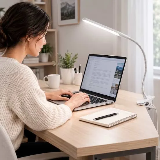 Clamp-Mounted Swing Arm Lamp – Flexible Desk Light for Work - Desk Setup - gallery image 2 - comfort deal