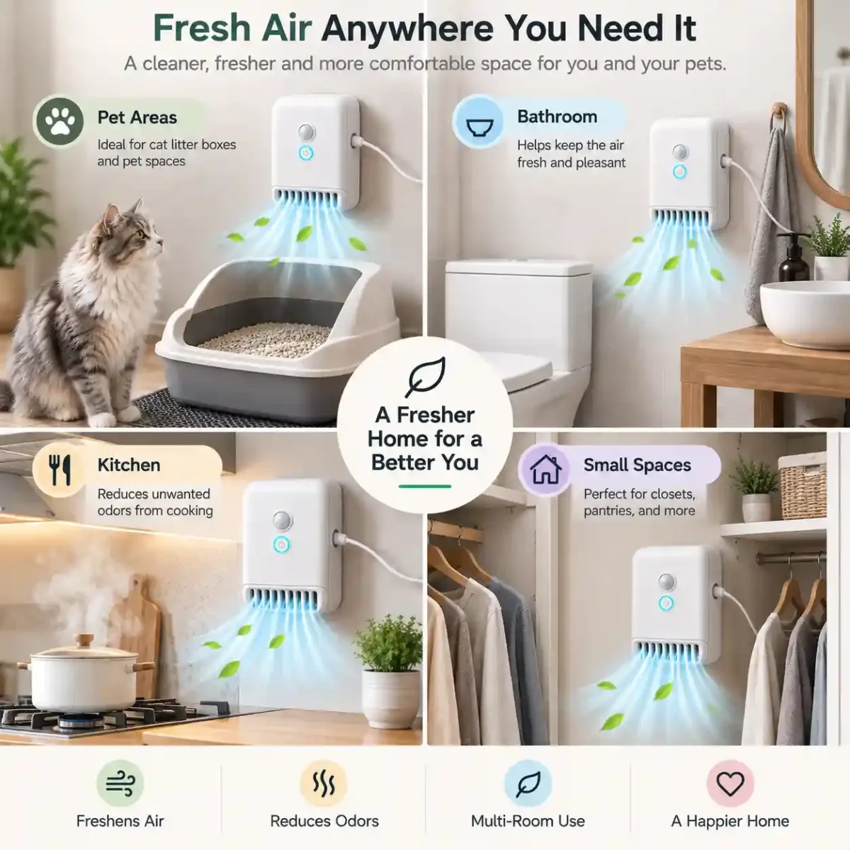 Smart Air Purifier & Odor Eliminator for Small Spaces - Smart Home - gallery image 5 - comfort deal