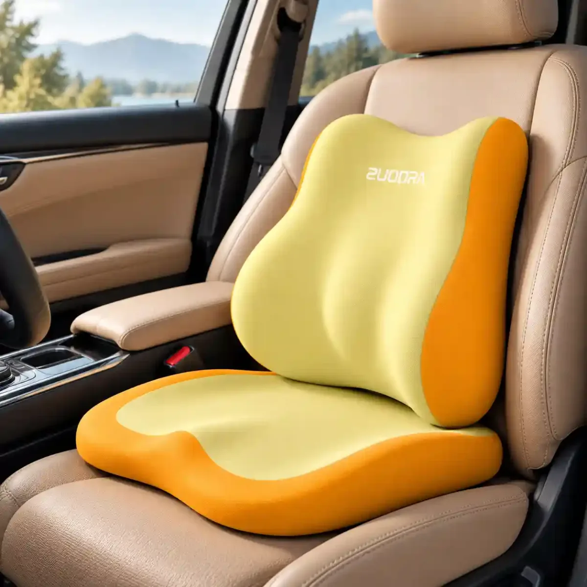 Ergonomic Car Seat Cushion with Lumbar Support | Memory Foam Comfort - Home Comfort - product photo - comfort deal