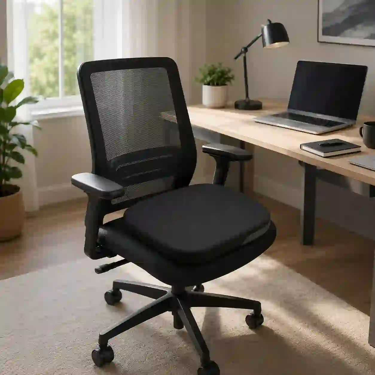 Ergonomic Memory Foam Seat Cushion – Non-Slip Support for Office, Home & Car