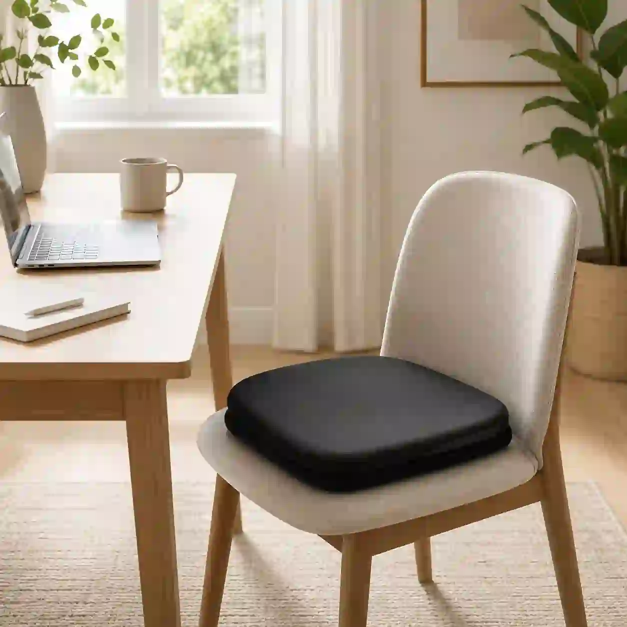 Ergonomic Memory Foam Seat Cushion – Non-Slip Support for Office, Home & Car
