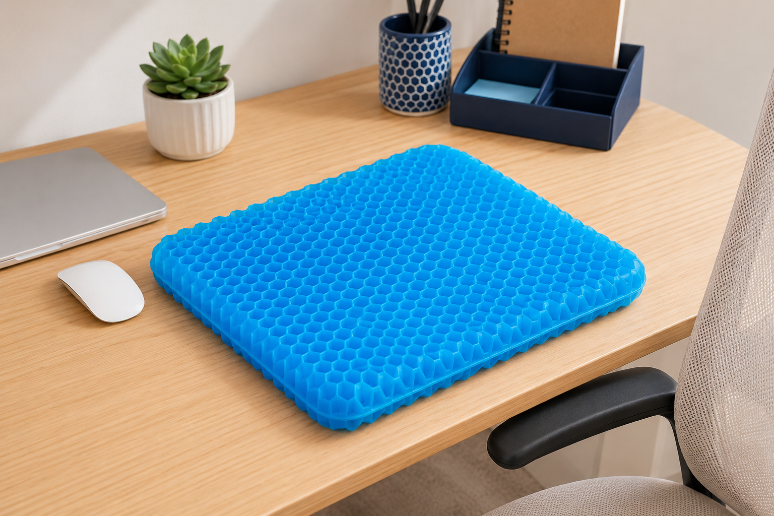 Breathable Honeycomb Gel Seat Cushion – Cooling Support for Office, Home & Car
