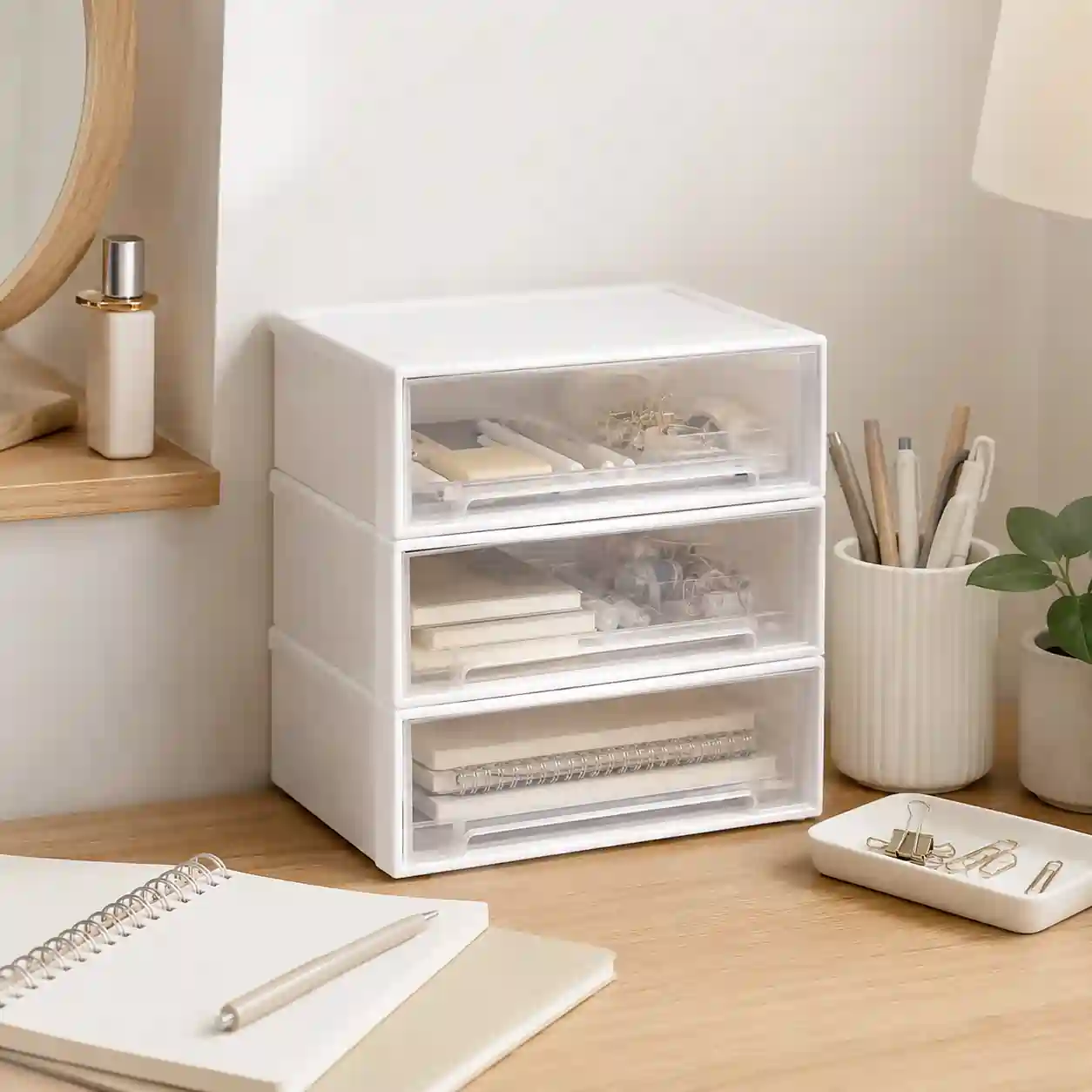 Stackable Desktop Storage Drawers – Space-Saving Organizer for Office, Stationery & Small Essentials