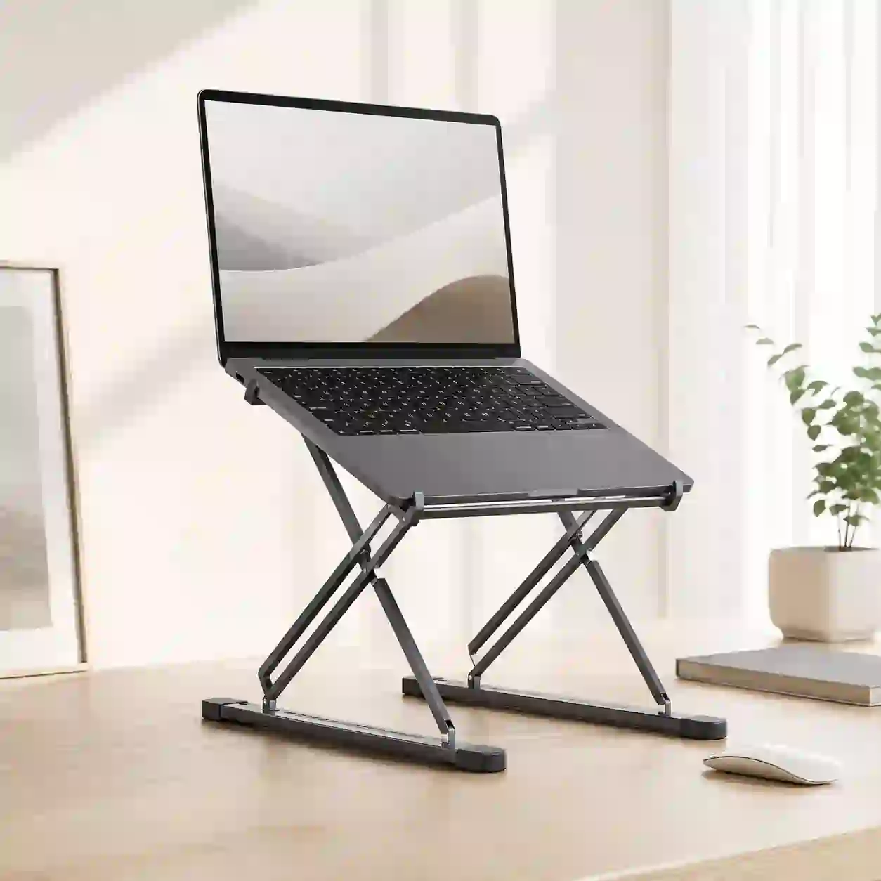 Adjustable Aluminum Laptop Stand – Foldable Ergonomic Desk Riser with Cooling Support