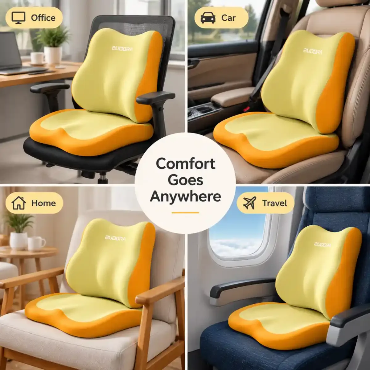 Ergonomic Car Seat Cushion with Lumbar Support | Memory Foam Comfort - Home Comfort - gallery image 3 - comfort deal