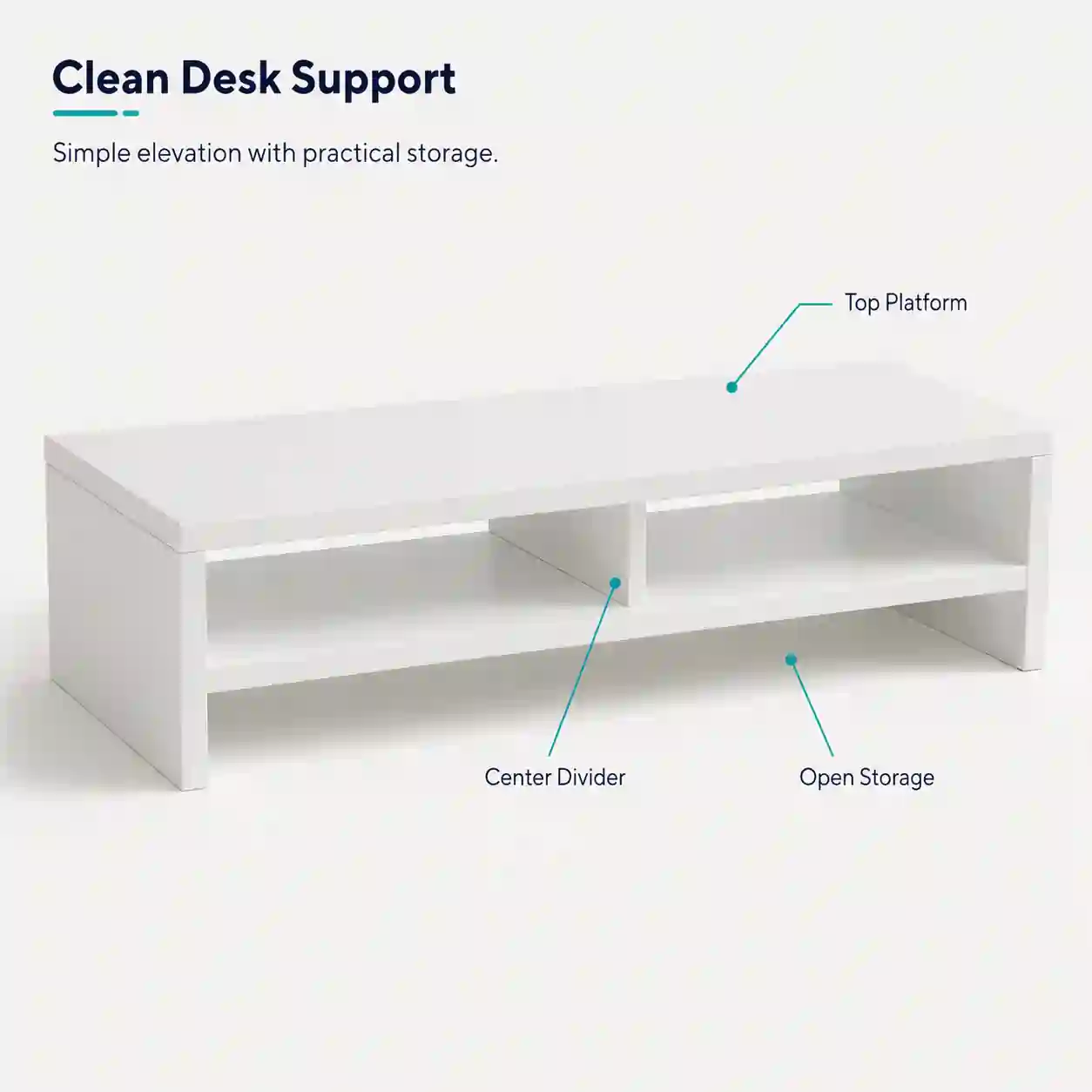 Desktop Monitor Stand Riser – Ergonomic Screen Elevation & Desk Organization Shelf